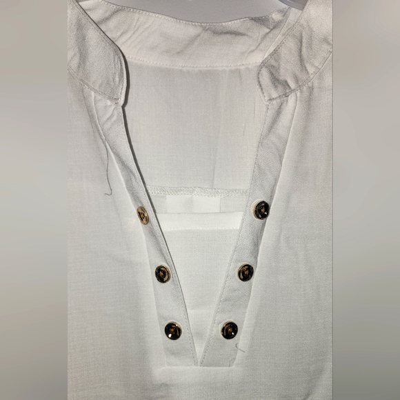 NWOT White Chiffon Top - Picture 3 of 4